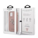 Guess GUHCP13SSA4GSPI iPhone 13 mini 5,4" coque rigide rose / rose Saffiano 4G Logo Métal