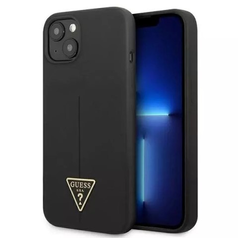 Guess GUHCP13SSLTGK iPhone 13 mini 5.4 "étui rigide noir / noir Triangle en silicone