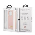 Guess GUHMP13XLSLMGLP iPhone 13 Pro Max 6,7 "rose clair / rose clair étui rigide Silicone Script Gold Logo Magsafe