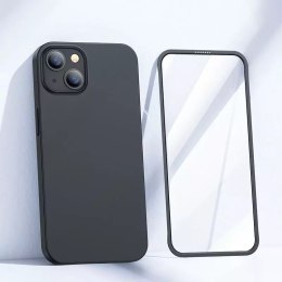 Coque avant et arrière Joyroom 360 Full Case pour iPhone 13 + protecteur d'écran en verre trempé noir (JR-BP927 noir)