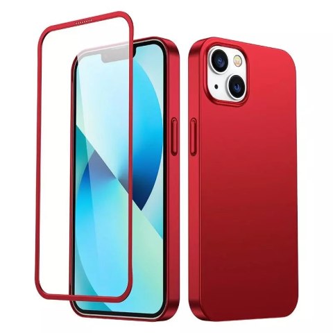 Coque avant et arrière Joyroom 360 Full Case pour iPhone 13 + protecteur d'écran en verre trempé rouge (JR-BP927 rouge)