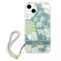 Guess GUHCP13MHFLSN iPhone 13 6.1" étui rigide vert / vert Flower Strap