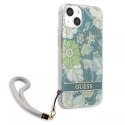 Guess GUHCP13MHFLSN iPhone 13 6.1" étui rigide vert / vert Flower Strap