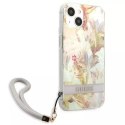 Guess GUHCP13MHFLSU iPhone 13 6.1" étui rigide violet / violet Flower Strap