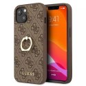 Guess GUHCP13S4GMRBR iPhone 13 mini 5,4 "hardcase marron / marron 4G avec support à anneau