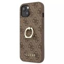 Guess GUHCP13S4GMRBR iPhone 13 mini 5,4 "hardcase marron / marron 4G avec support à anneau