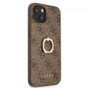 Guess GUHCP13S4GMRBR iPhone 13 mini 5,4 "hardcase marron / marron 4G avec support à anneau