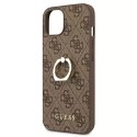 Guess GUHCP13S4GMRBR iPhone 13 mini 5,4 "hardcase marron / marron 4G avec support à anneau