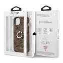 Guess GUHCP13S4GMRBR iPhone 13 mini 5,4 "hardcase marron / marron 4G avec support à anneau