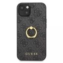 Guess GUHCP13S4GMRGR iPhone 13 mini 5,4 "gris / étui rigide gris 4G avec support à anneau