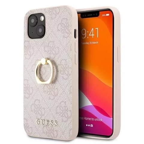 Guess GUHCP13S4GMRPI iPhone 13 mini 5,4 "rose / rose étui rigide 4G avec support à anneau