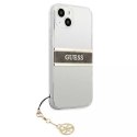 Guess GUHCP13SKB4GBR iPhone 13 mini 5,4" Transparent hardcase 4G Brown Strap Charm