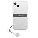 Guess GUHCP13SKB4GGR iPhone 13 mini 5,4" Transparent hardcase 4G Grey Strap Charm