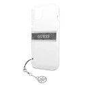 Guess GUHCP13SKB4GGR iPhone 13 mini 5,4" Transparent hardcase 4G Grey Strap Charm