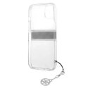 Guess GUHCP13SKB4GGR iPhone 13 mini 5,4" Transparent hardcase 4G Grey Strap Charm