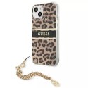 Guess GUHCP13SKBSLEO iPhone 13 mini 5,4" étui rigide léopard chaîne dorée