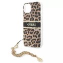 Guess GUHCP13SKBSLEO iPhone 13 mini 5,4" étui rigide léopard chaîne dorée