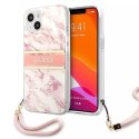 Guess GUHCP13SKMABPI iPhone 13 mini 5,4" étui rigide rose / rose Marble Strap Collection