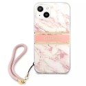 Guess GUHCP13SKMABPI iPhone 13 mini 5,4" étui rigide rose / rose Marble Strap Collection