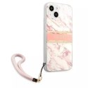 Guess GUHCP13SKMABPI iPhone 13 mini 5,4" étui rigide rose / rose Marble Strap Collection