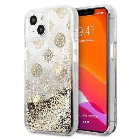 Guess GUHCP13SLGPEGO iPhone 13 mini 5,4 "hardcase or / or Peony Liquid Glitter