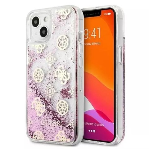 Guess GUHCP13SLGPEPI iPhone 13 mini 5,4" étui rigide rose / rose Peony Liquid Glitter