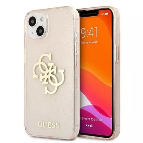 Guess GUHCP13SPCUGL4GGO iPhone 13 mini 5,4" złoty/gold hard case Glitter 4G Big Logo