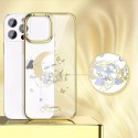 Kingxbar Moon Series Boîtier de luxe avec cristaux Swarovski pour iPhone 13 Pro gold (Flower)