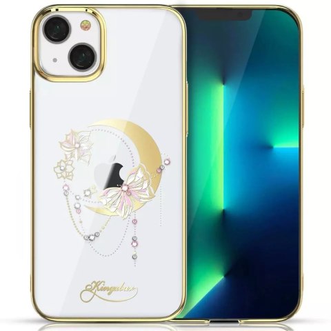 Kingxbar Moon Series Boîtier de luxe avec cristaux Swarovski pour iPhone 13 gold (Butterfly)