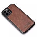 Étui iCarer Leather Oil Wax recouvert de cuir naturel pour iPhone 12 Pro / iPhone 12 marron (ALI1205-BN)