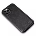 Étui iCarer Leather Oil Wax recouvert de cuir naturel pour iPhone 12 Pro / iPhone 12 noir (ALI1205-BK)