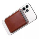 Étui portefeuille en cuir pour cartes magnétiques iCarer pour iPhone 12 / 13 (Pro / Max / Mini) (compatible MagSafe) marron (XKB