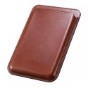 Étui portefeuille en cuir pour cartes magnétiques iCarer pour iPhone 12 / 13 (Pro / Max / Mini) (compatible MagSafe) marron (XKB