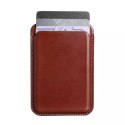 Étui portefeuille en cuir pour cartes magnétiques iCarer pour iPhone 12 / 13 (Pro / Max / Mini) (compatible MagSafe) marron (XKB