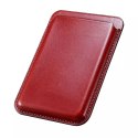 Étui portefeuille en cuir pour cartes magnétiques iCarer pour iPhone 12 / 13 (Pro / Max / Mini) (compatible MagSafe) rouge (XKB0