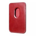 Étui portefeuille en cuir pour cartes magnétiques iCarer pour iPhone 12 / 13 (Pro / Max / Mini) (compatible MagSafe) rouge (XKB0