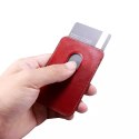 Étui portefeuille en cuir pour cartes magnétiques iCarer pour iPhone 12 / 13 (Pro / Max / Mini) (compatible MagSafe) rouge (XKB0