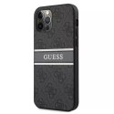 Guess GUHCP12L4GDGR iPhone 12 Pro Max 6,7" szary/grey hardcase 4G Stripe