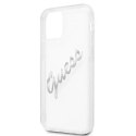 Guess GUHCP12LKTRSVSI iPhone 12 Pro Max 6,7" Transparent hardcase Vintage Script Silver