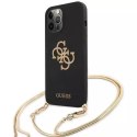 Guess GUHCP12LLSC4GBK iPhone 12 Pro Max 6,7" czarny/black hardcase 4G Gold Chain Collection