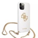 Guess GUHCP12LLSC4GWH iPhone 12 Pro Max 6,7" biały/white hardcase 4G Gold Chain Collection