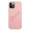 Guess GUHCP12LLSVSPI iPhone 12 Pro Max 6,7" różowy/pink hardcase Script Vintage