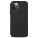 Guess GUHCP12LRSAVSBK iPhone 12 Pro Max 6,7" czarny/black hardcase Saffiano Vintage Script