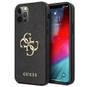 Guess GUHCP12LSA4GGBK iPhone 12 Pro Max 6,7" czarny/black hardcase Saffiano 4G Metal Logo