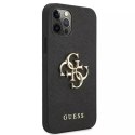 Guess GUHCP12LSA4GGBK iPhone 12 Pro Max 6,7" czarny/black hardcase Saffiano 4G Metal Logo