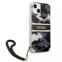 Guess GUHCP13MKCABBK iPhone 13 6.1 "noir / noir étui rigide Camo Strap Collection