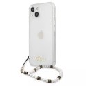 Guess GUHCP13MKPSWH iPhone 13 6.1" Etui rigide transparent Blanc Perle