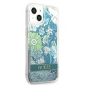 Guess GUHCP13MLFLSN iPhone 13 6.1" étui rigide vert / vert Flower Liquid Glitter