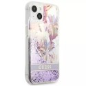 Guess GUHCP13MLFLSU iPhone 13 6.1" étui rigide violet / violet Flower Liquid Glitter