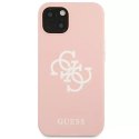 Guess GUHCP13MLS4GWPI iPhone 13 6.1" étui rigide rose / rose Silicone 4G Logo